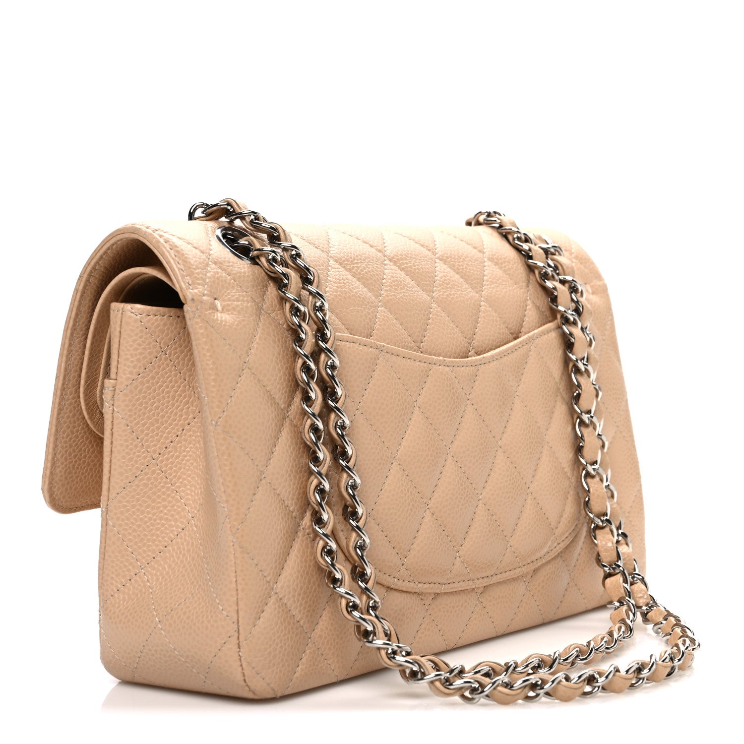 Chanel Caviar Quilted Medium Double Flap Beige 3 of 11