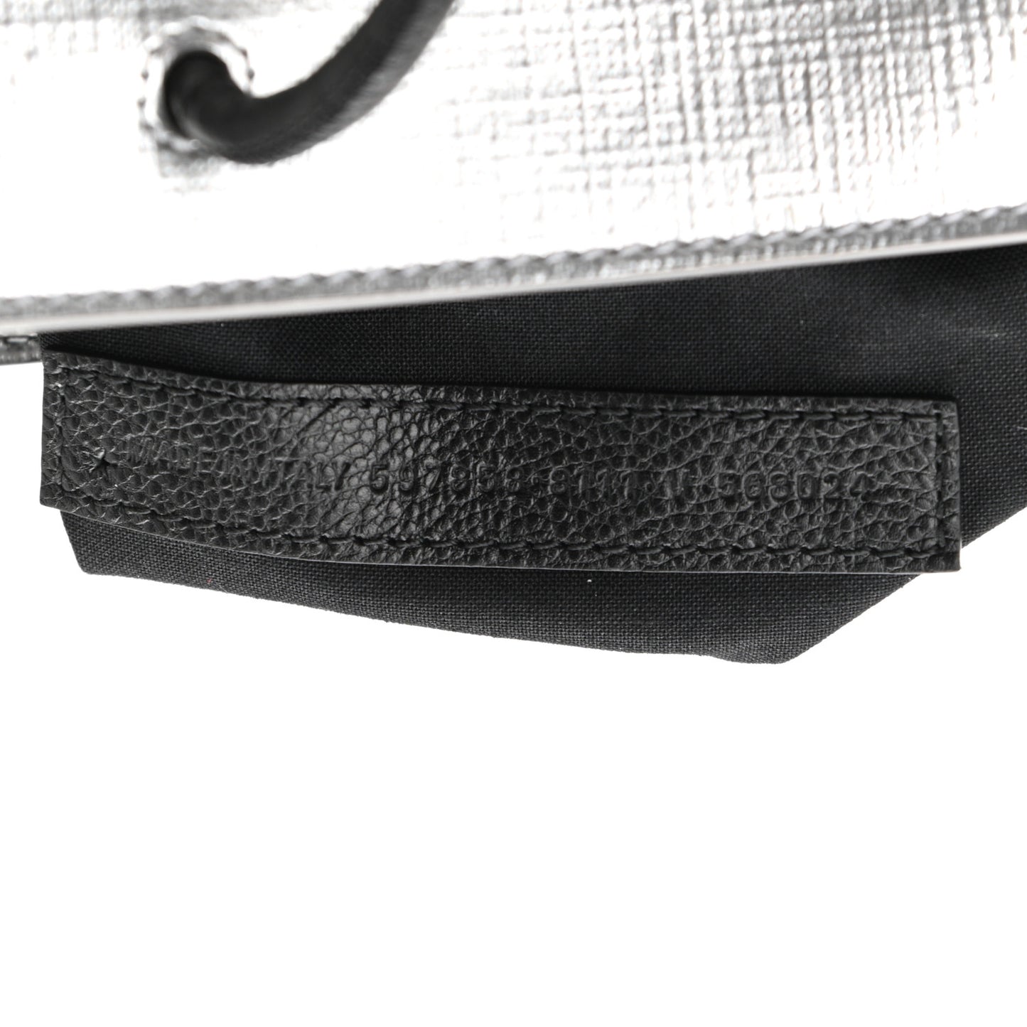 Metallic Squared Calfskin Logo North South Shopper Tote XXS Silver