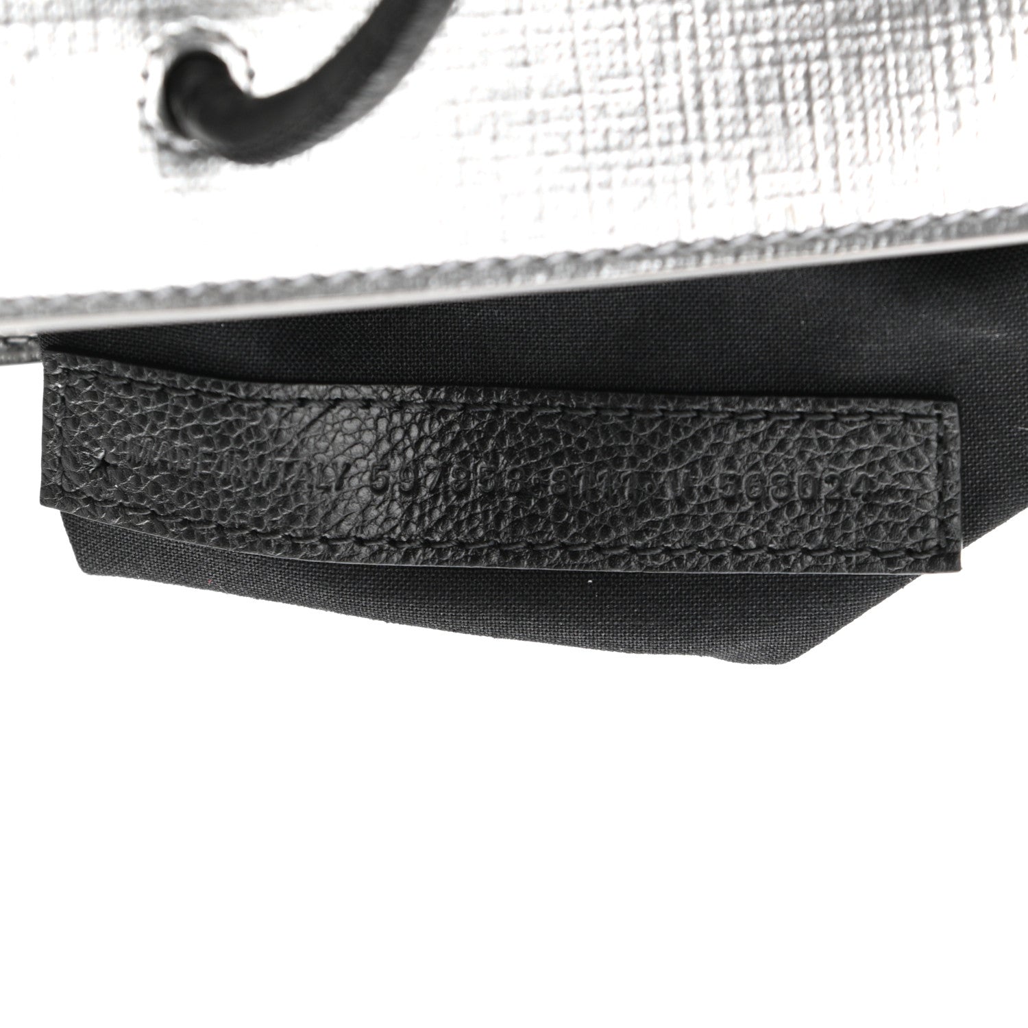Balenciaga Metallic Squared Calfskin Logo North South Shopper Tote XXS Silver 6 of 10
