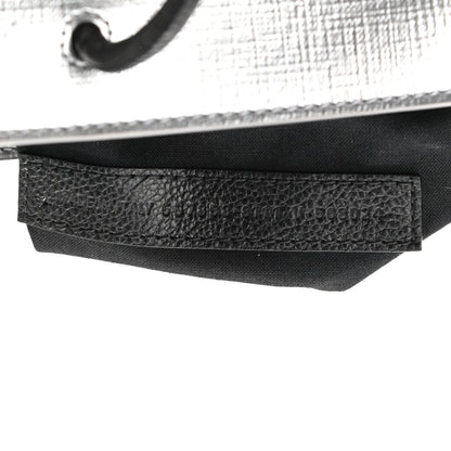 Balenciaga Metallic Squared Calfskin Logo North South Shopper Tote XXS Silver 6 of 10