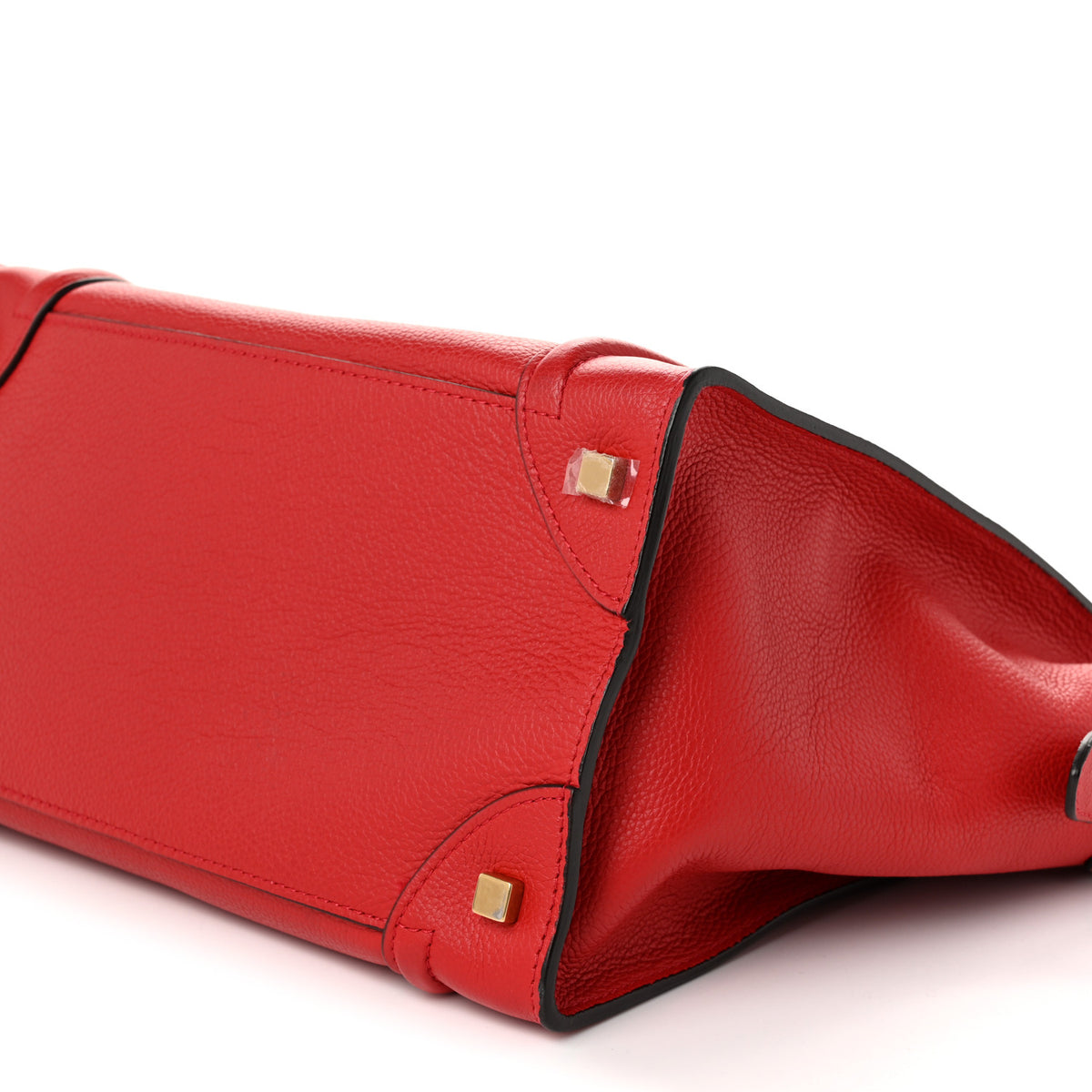 Drummed Calfskin Mini Luggage Coquelicot