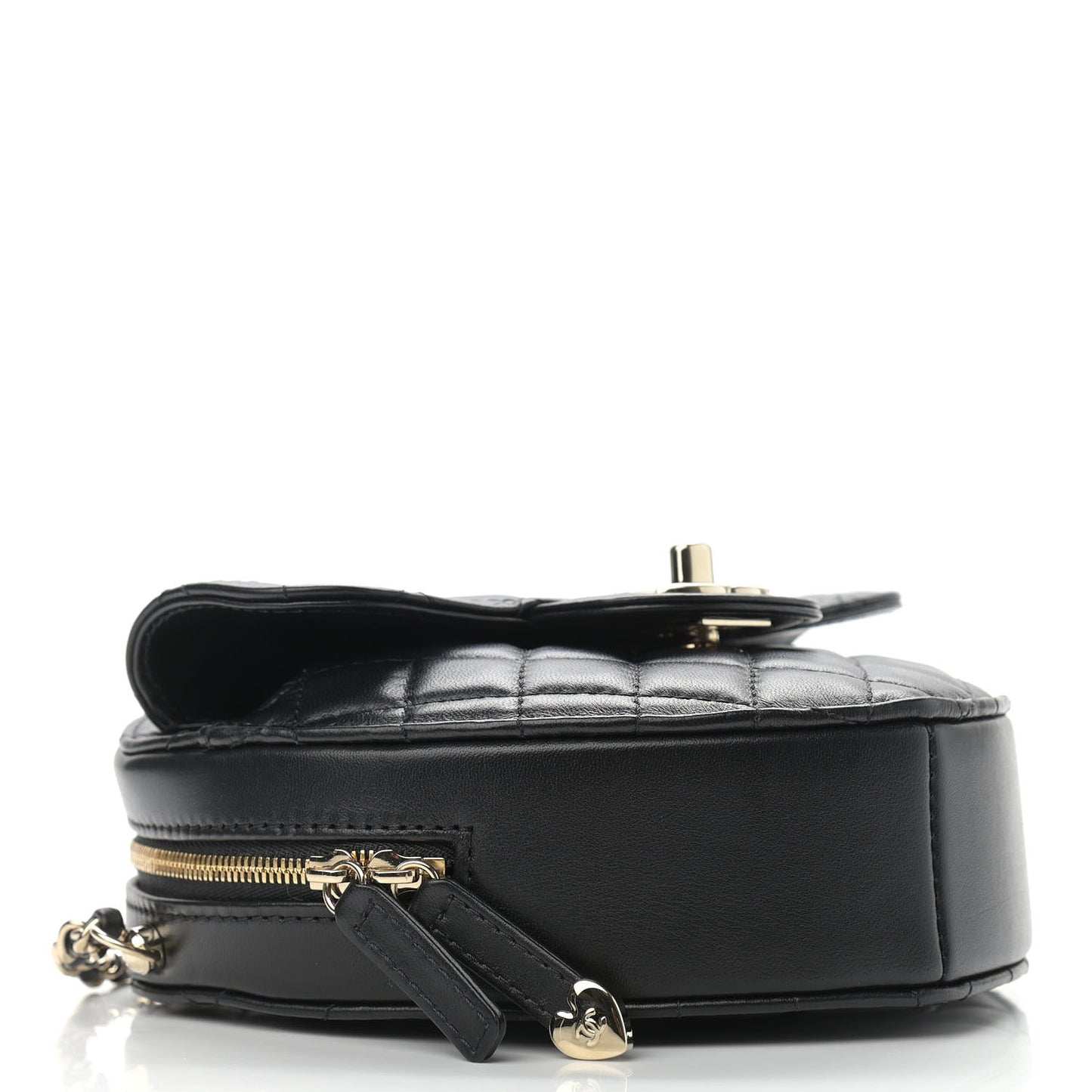 Lambskin Quilted CC In Love Heart Bag Black