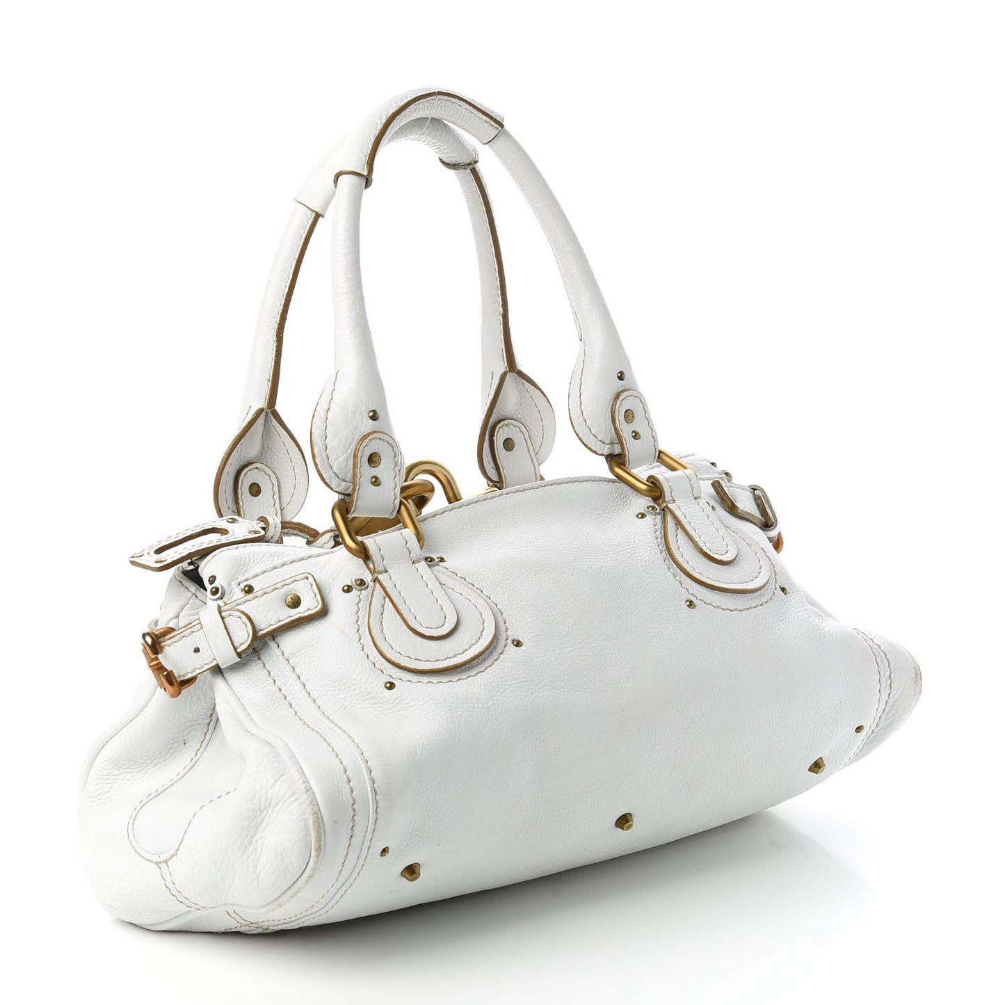 Calfskin Medium Paddington Satchel White
