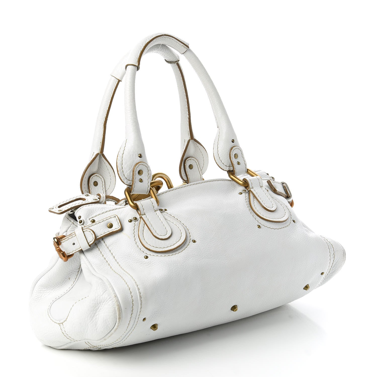 Chloe Calfskin Medium Paddington Satchel White 3 of 14