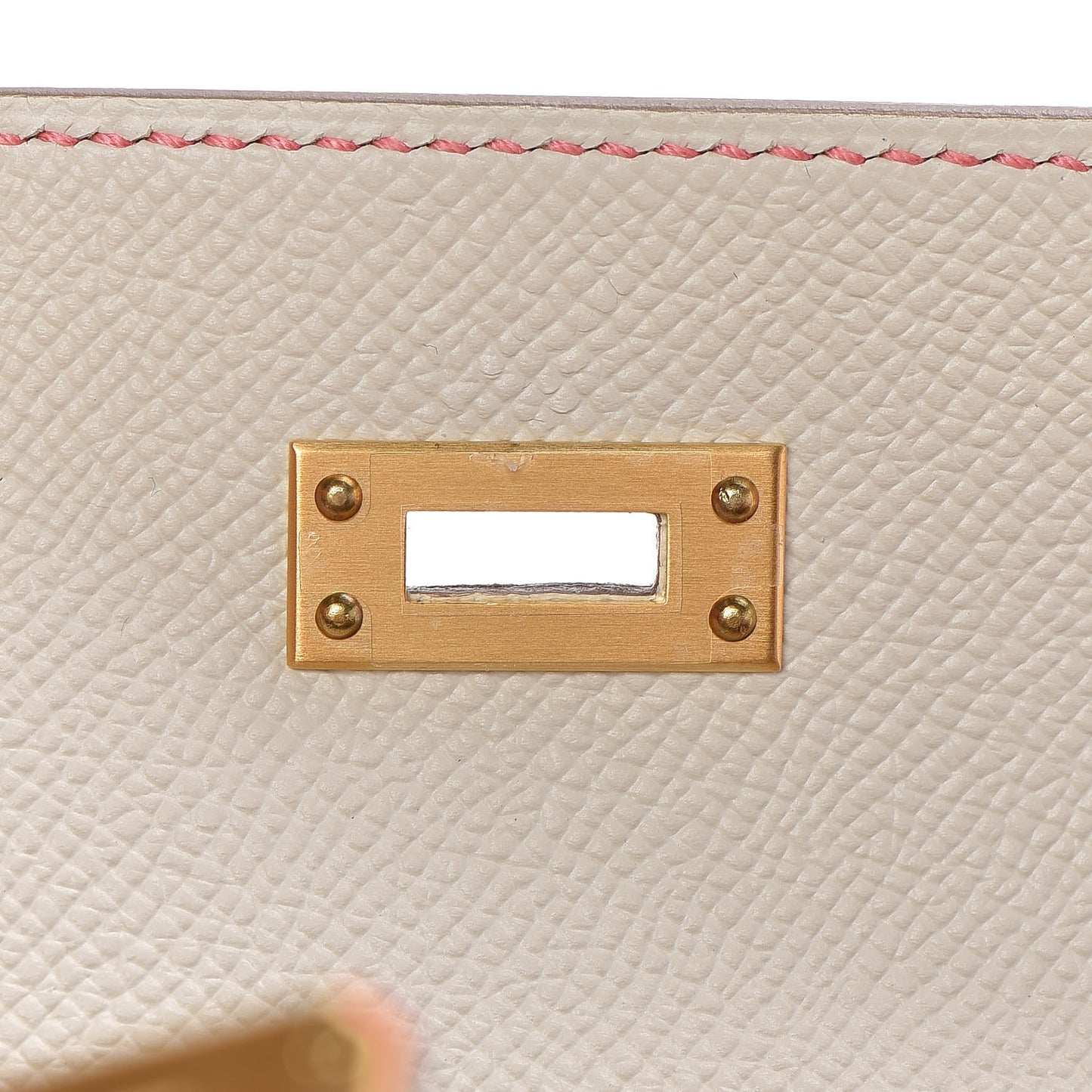 Epsom Bi-Color Horseshoe Kelly Sellier 25 Craie Rose Azalee