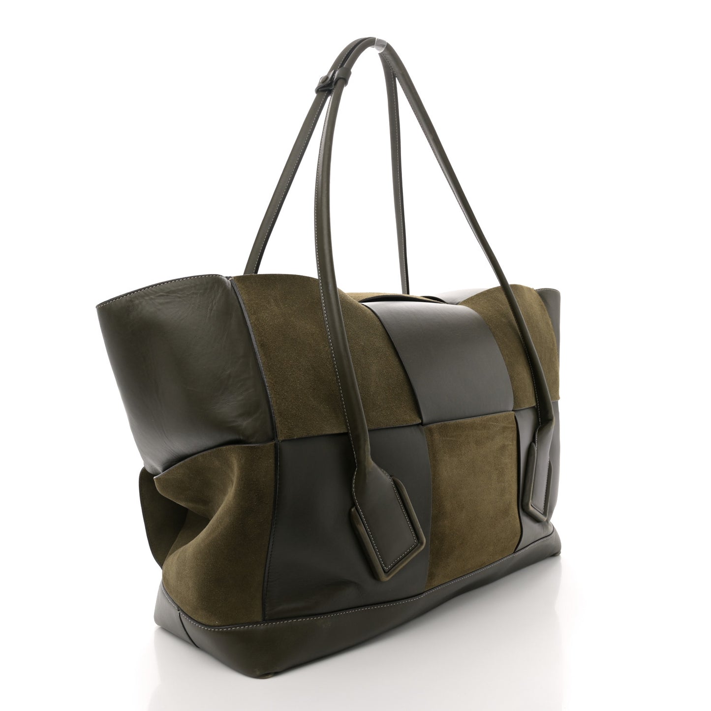 Calfskin Suede Maxi Intrecciato Arco 75 Olive Oil