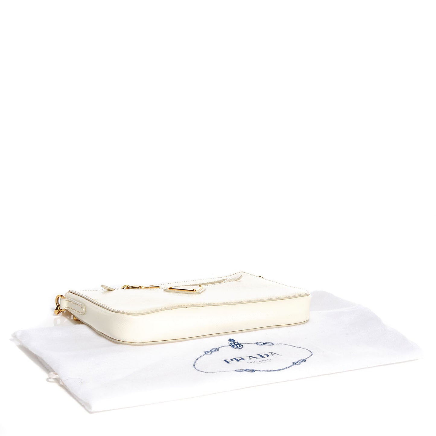 Saffiano Vernice Crossbody Bag Bianco