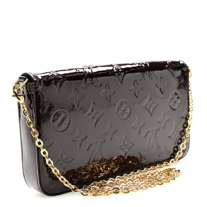 Louis Vuitton Vernis Pochette Felicie Chain Wallet Amarante 4 of 11