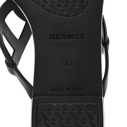 Hermes Rubber Womens Egerie Sandals 36 Black 6 of 9