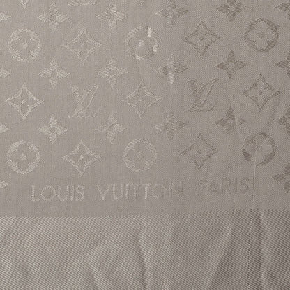 Louis Vuitton Silk Wool Monogram Shawl Beige 4 of 5