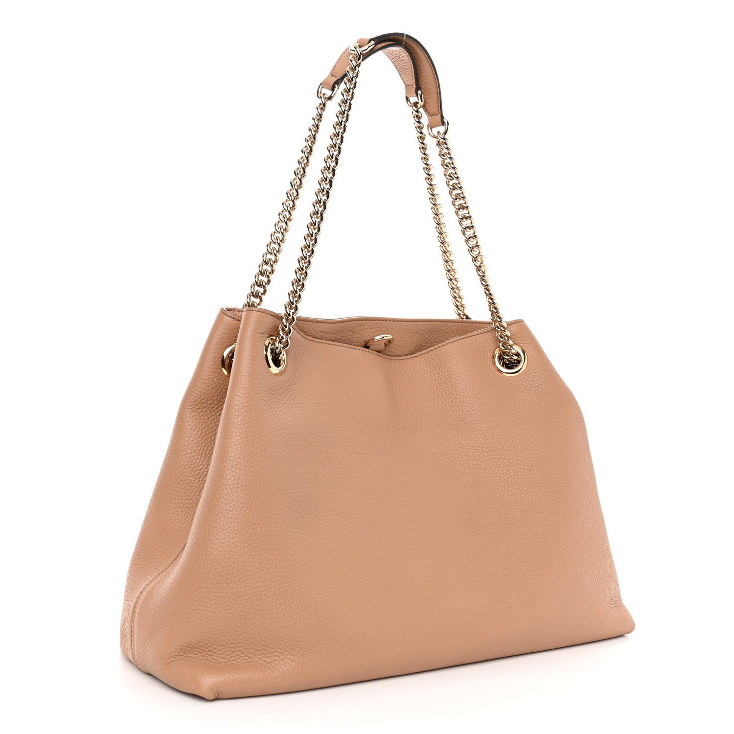 Gucci Pebbled Calfskin Medium Soho Chain Shoulder Bag Camelia 3 of 9