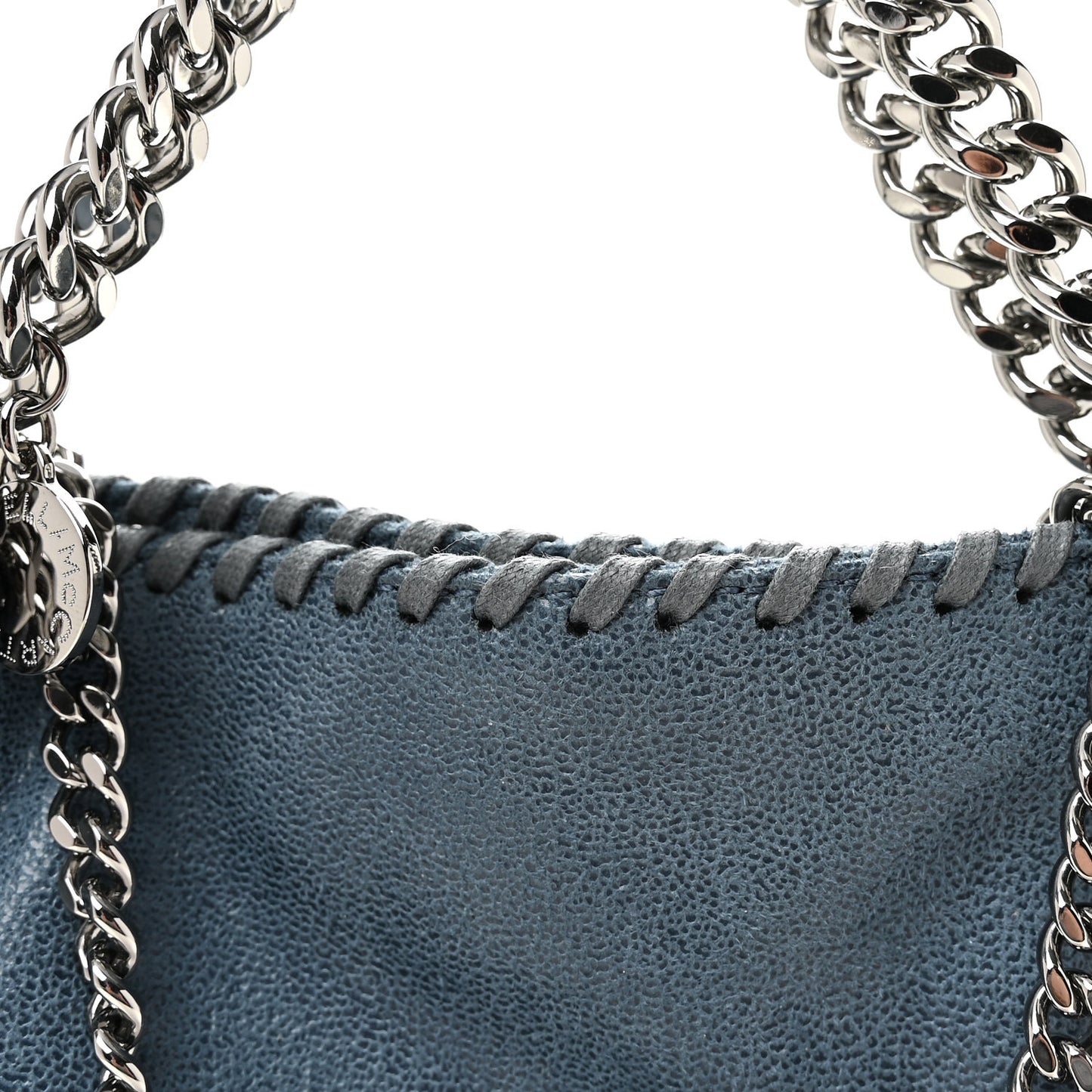 Shaggy Deer Mini Falabella Fold Over Tote Light Blue