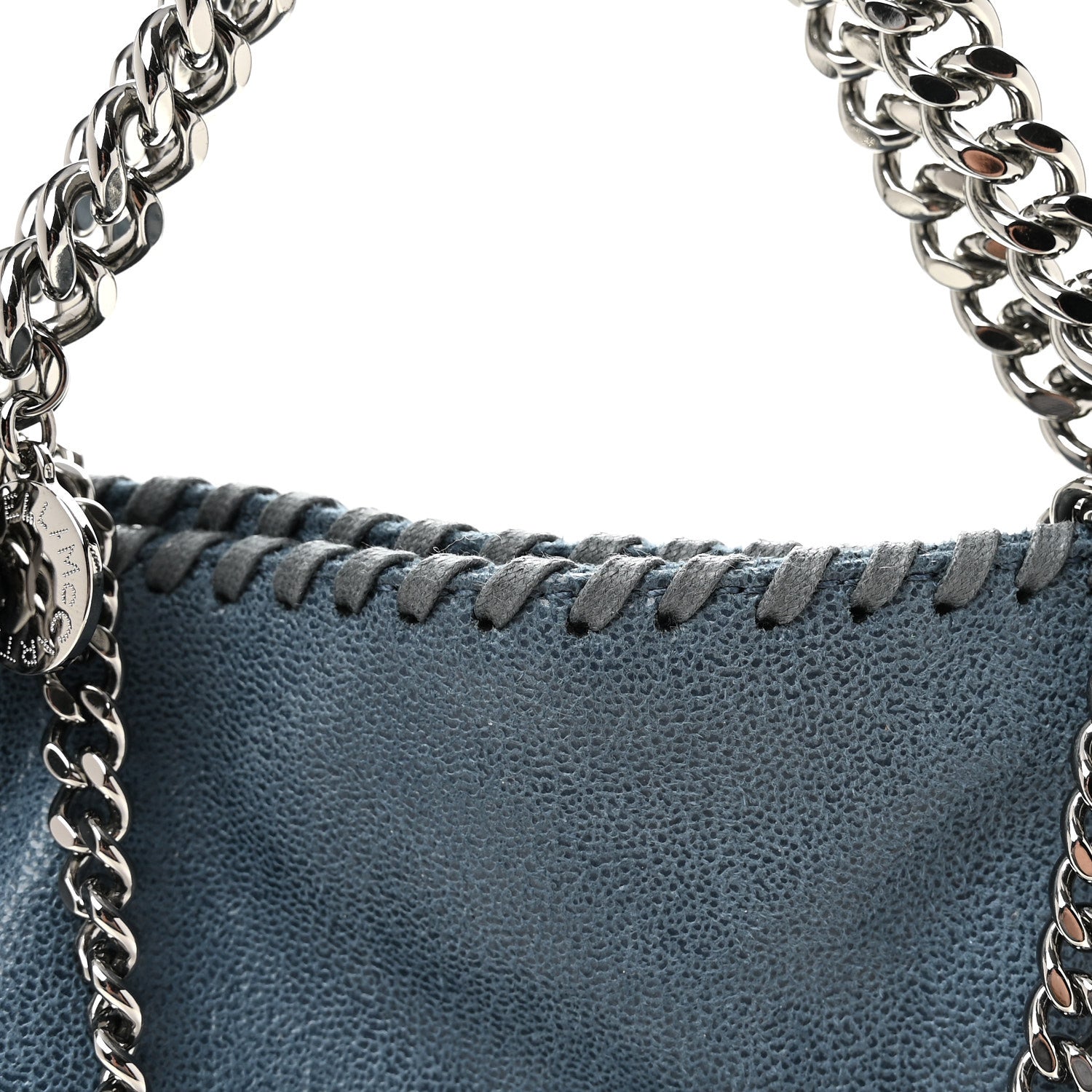 Stella McCartney Shaggy Deer Mini Falabella Fold Over Tote Light Blue 6 of 8