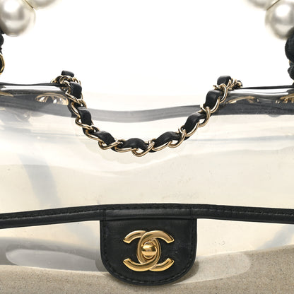 Chanel Lambskin PVC Sand By The Sea Flap With Pearl Strap Black 8 of 12