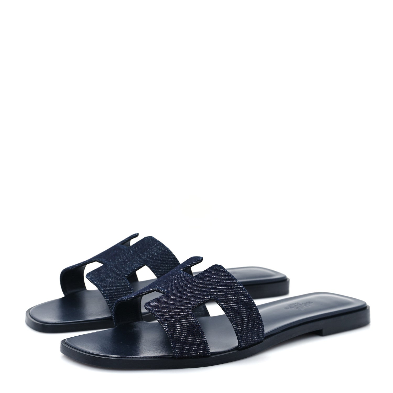Hermes Denim Canvas Oran Sandals 38.5 Bleu Brut 4 of 10