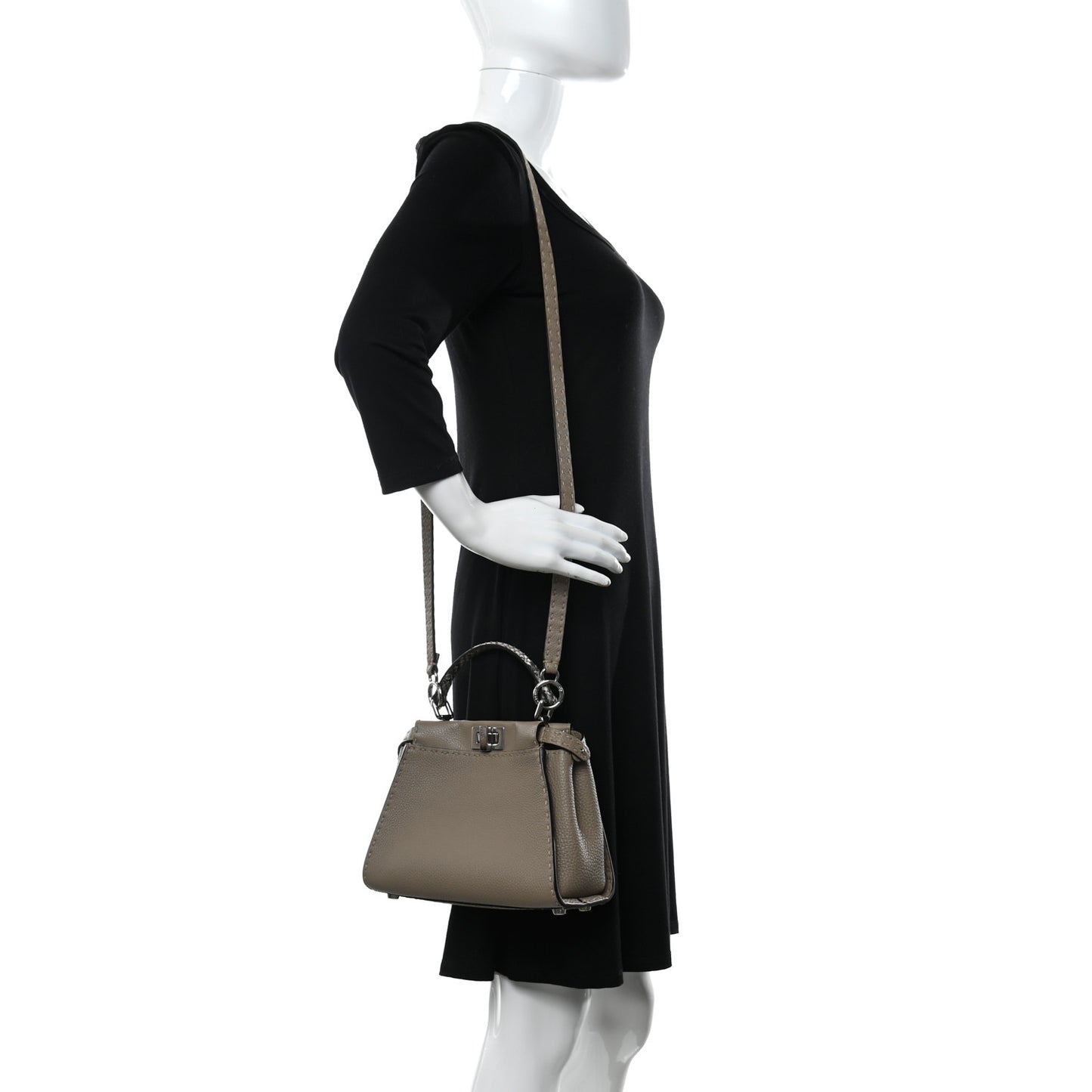 Cuoio Romano Snakeskin Selleria Mini Peekaboo Iconic Satchel Corda White
