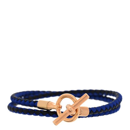 Hermes Swift Silk Braided Glenan Double Tour Bracelet Indigo Fonce Black 1 of 3