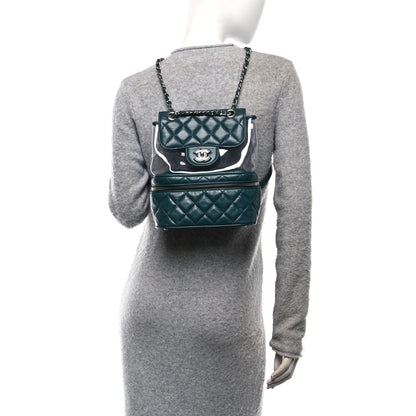Chanel Crumpled Calfskin PVC Quilted Backpack Green 2 of 10