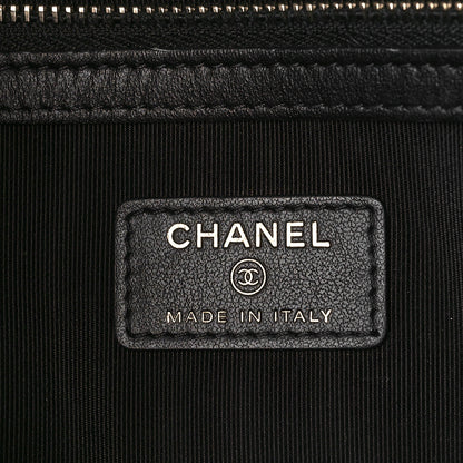 Chanel Calfskin Crocodile Embossed Graffiti 2.55 Medium Cocodile Reissue Cosmetic Case Black Gold 6 of 9