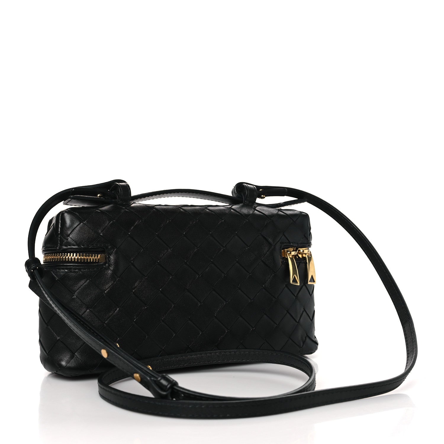 Bottega Veneta Calfskin Intrecciato Bang Bang Vanity Case Black 3 of 9