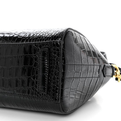 Givenchy Calfskin Crocodile Embossed Mini Antigona Black 10 of 10