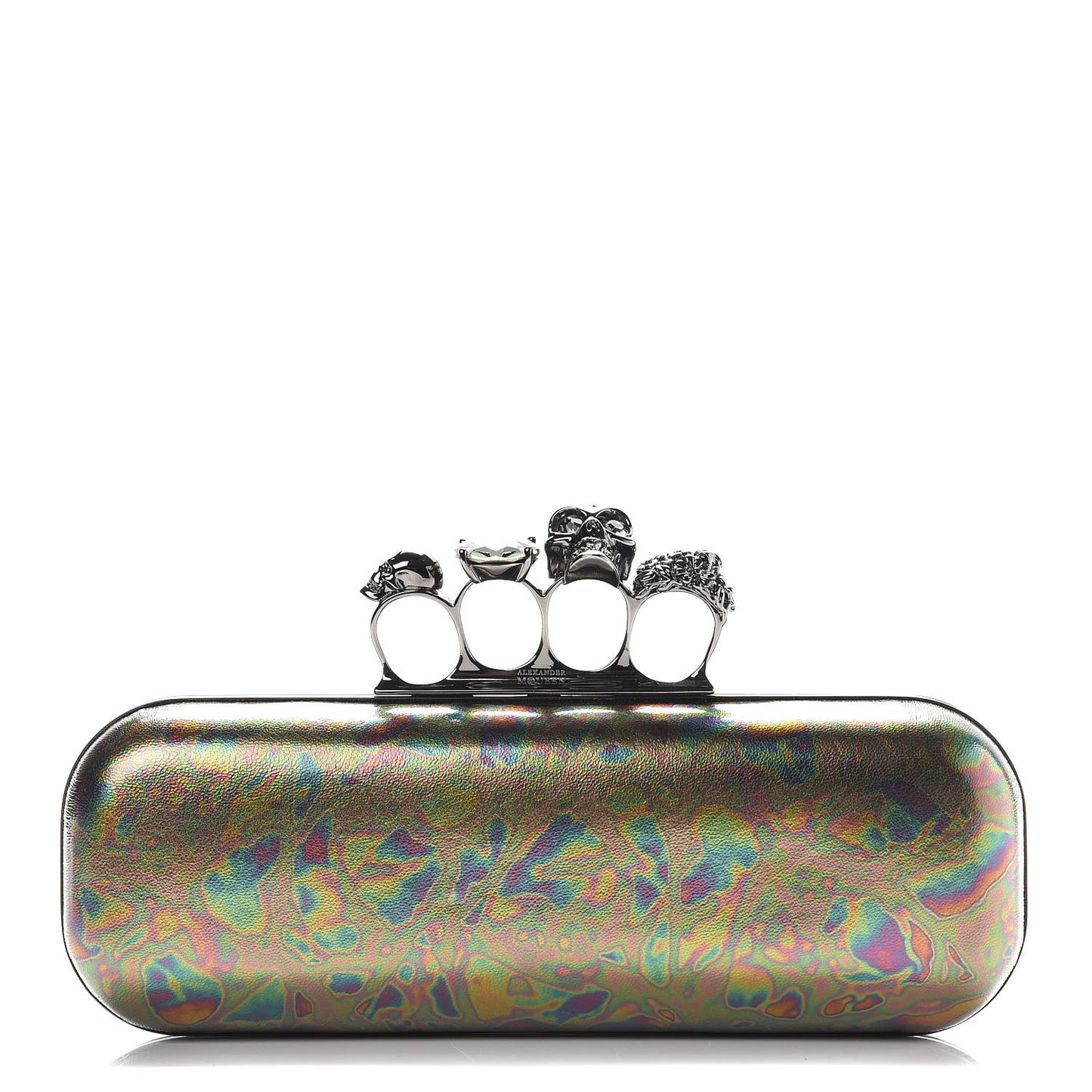 Lambskin Oil Slick Knucklebox Clutch