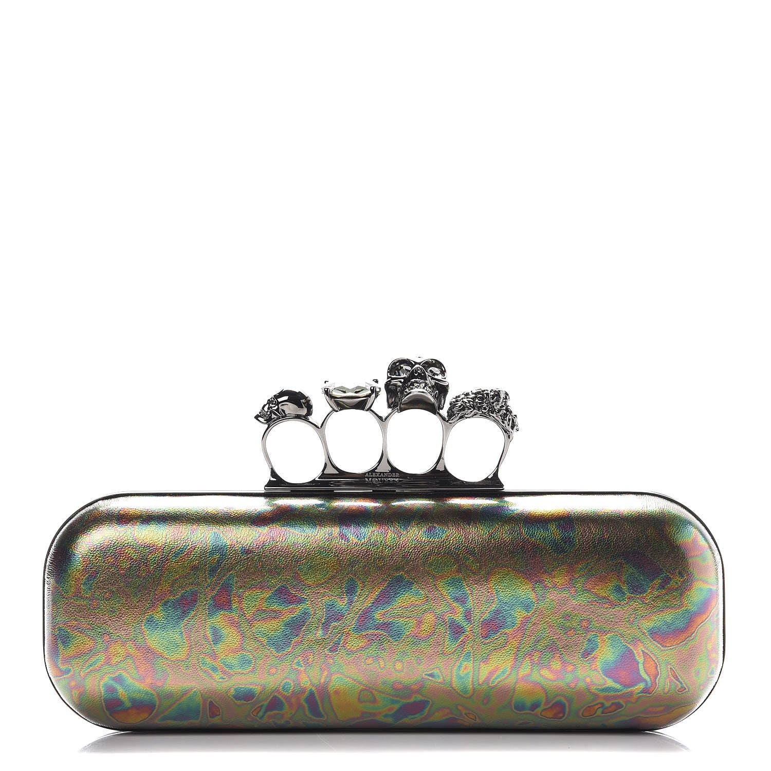 Alexander McQueen Lambskin Oil Slick Knucklebox Clutch 1 of 8