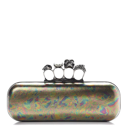 Alexander McQueen Lambskin Oil Slick Knucklebox Clutch 1 of 8