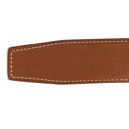 Hermes 135 Togo 32mm Martelee H Belt 85 Black Gold 3 of 4