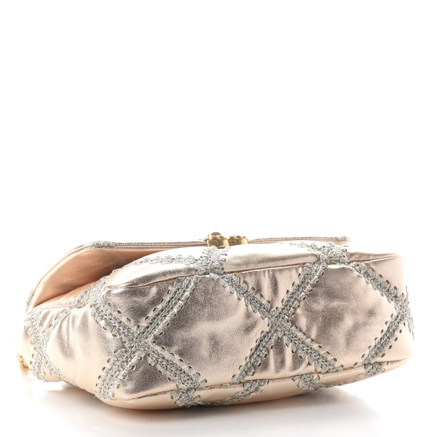 Chanel Metallic Calfskin Crochet Medium Chanel 19 Flap Gold 3 of 8
