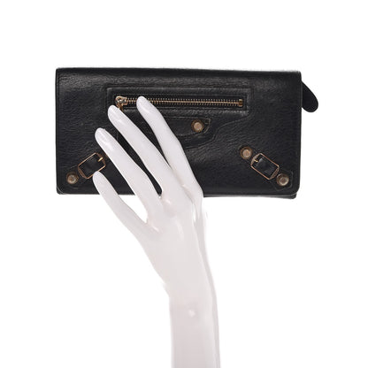 Balenciaga Agneau Giant 12 Rose Gold Hardware Money Wallet Black 11 of 18