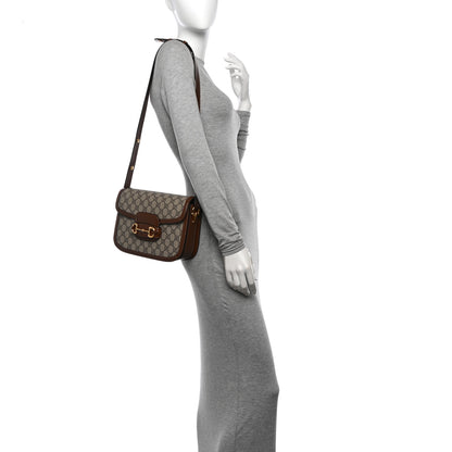 Gucci GG Supreme Monogram Horsebit 1955 Shoulder Bag Beige Brown Sugar 2 of 10