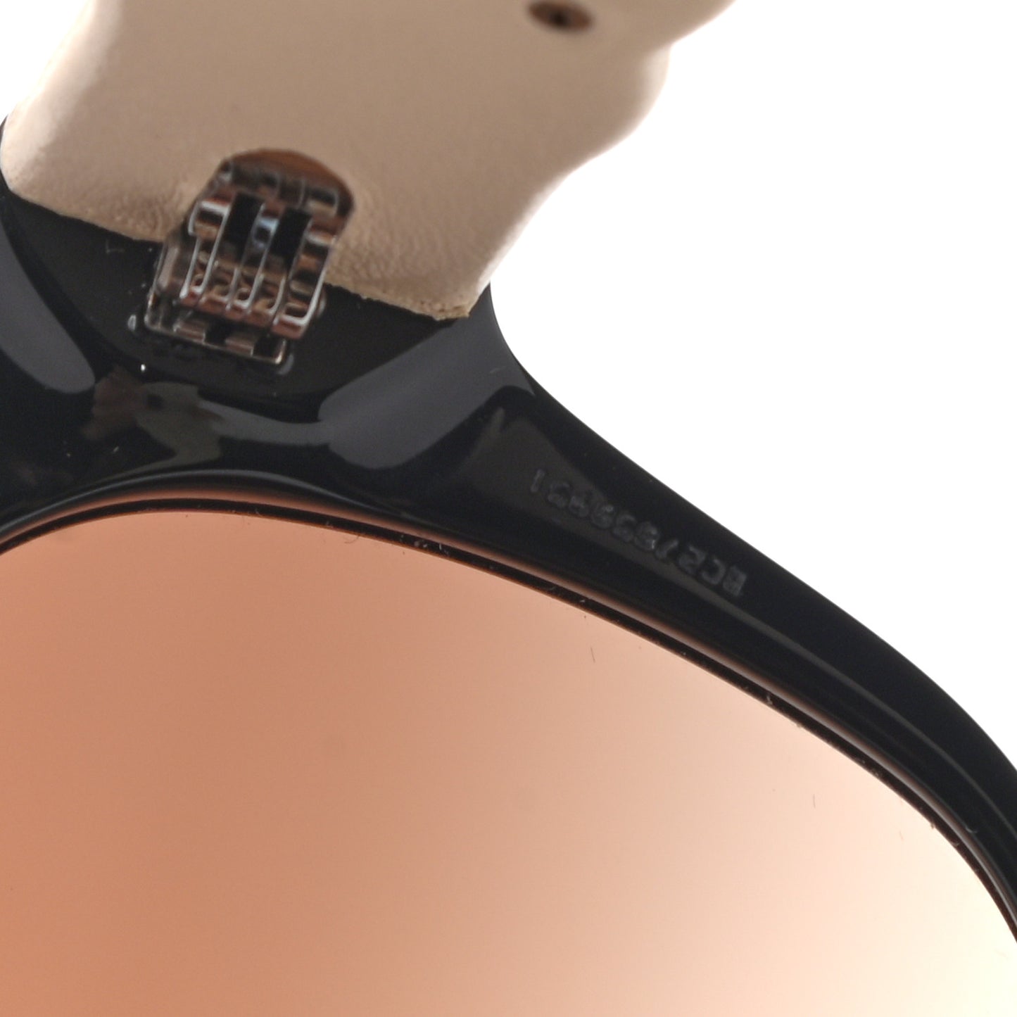 Crystal Lambskin CC Sunglasses 5455-Q-B Black Beige