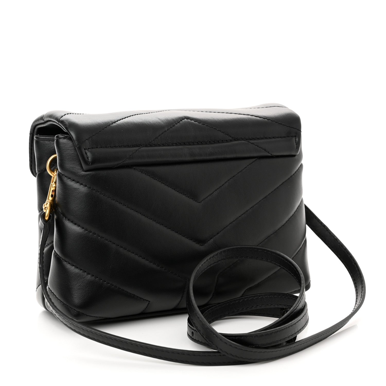 Saint Laurent Calfskin Y Quilted Monogram Toy Loulou Crossbody Bag Black 3 of 12