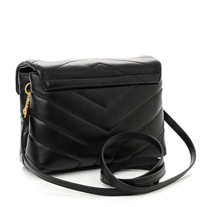 Saint Laurent Calfskin Y Quilted Monogram Toy Loulou Crossbody Bag Black 3 of 12