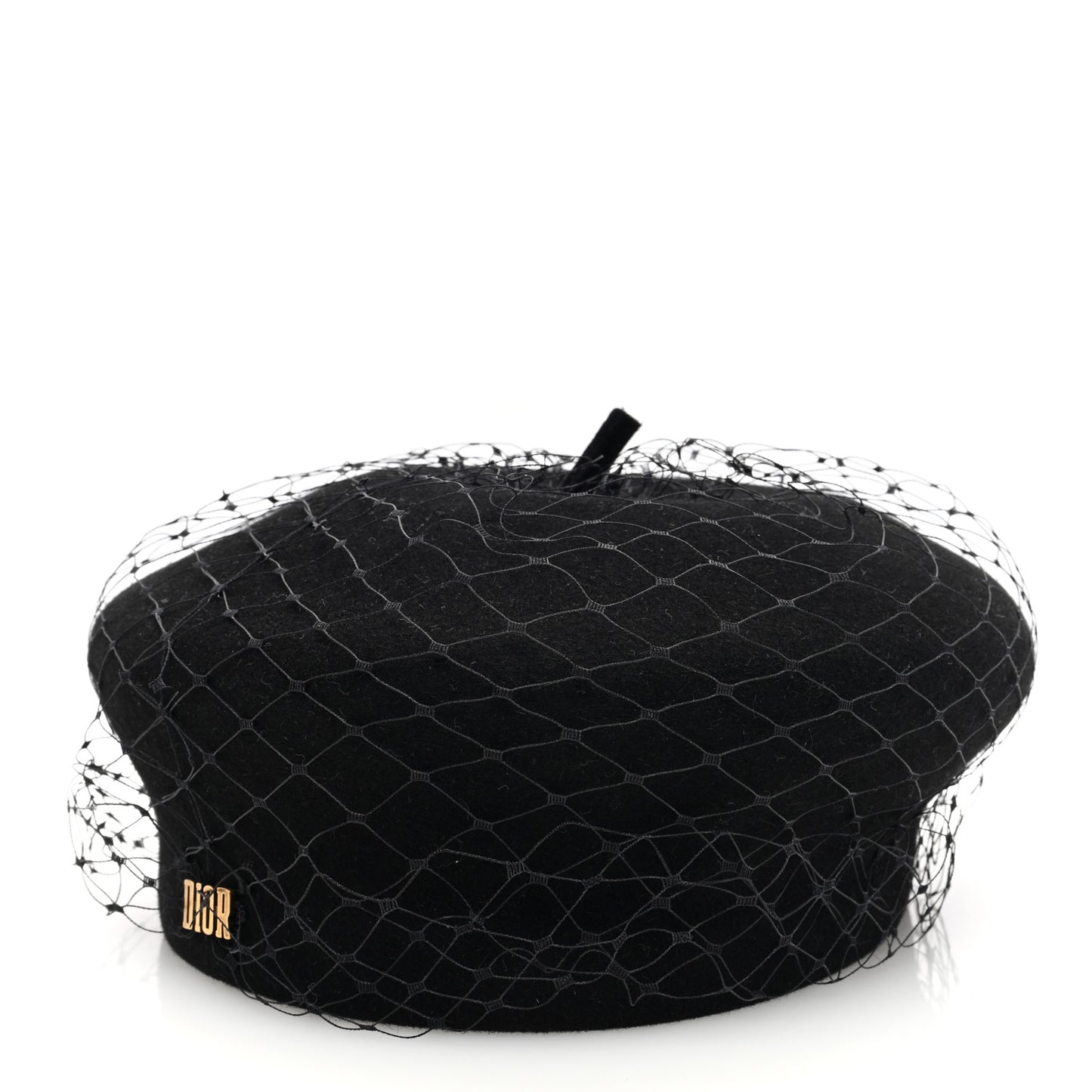 Cotton Canvas Arty Beret with Veil 57 Black