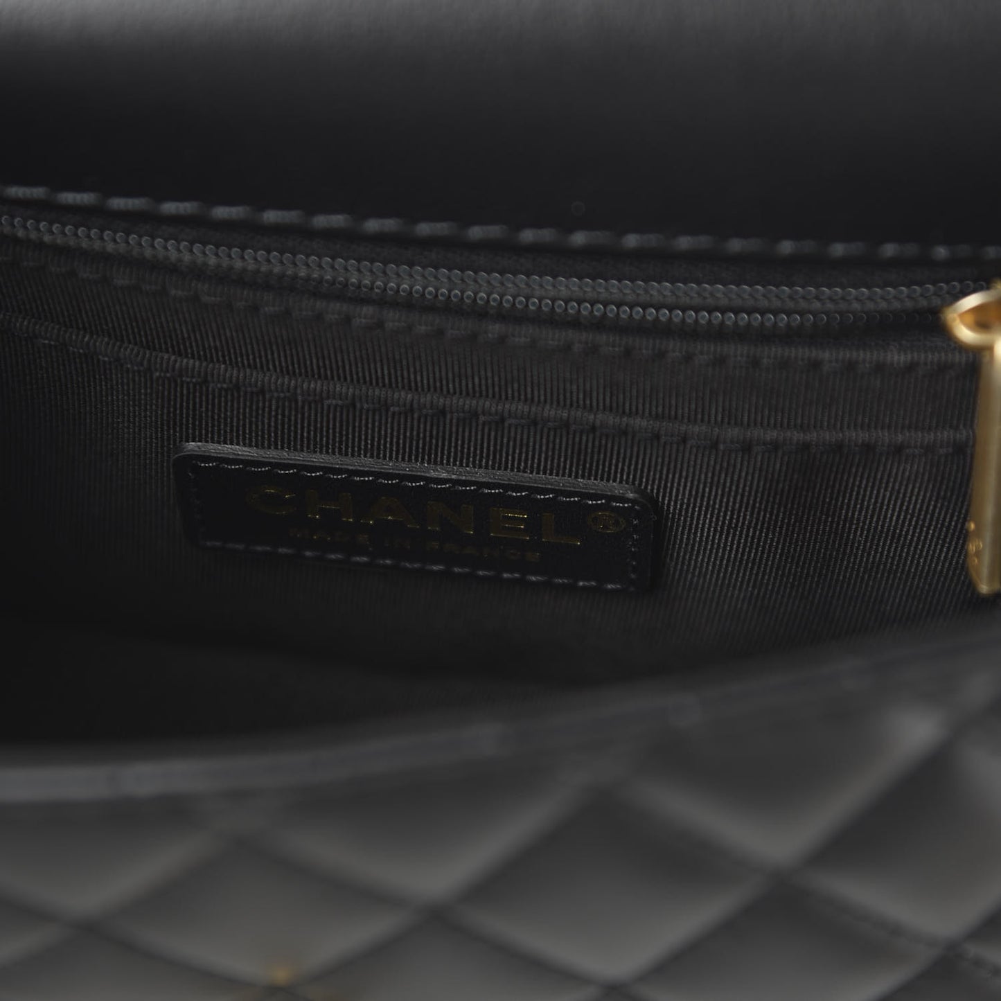 Calfskin Quilted Small Strap Into Flap Bag Black Brown