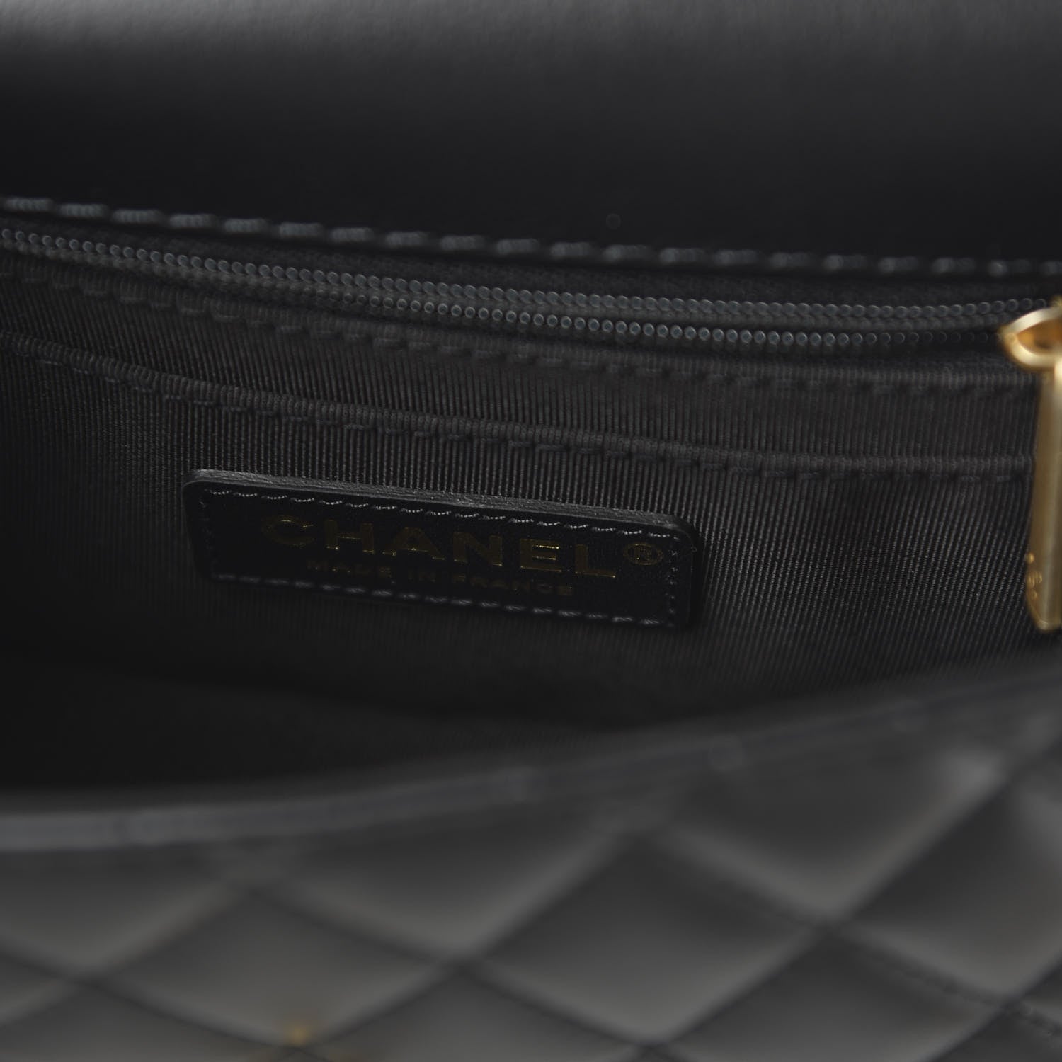 Chanel Calfskin Quilted Small Strap Into Flap Bag Black Brown 8 of 11