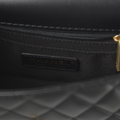 Chanel Calfskin Quilted Small Strap Into Flap Bag Black Brown 8 of 11