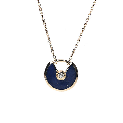 Cartier 18K Yellow Gold Diamond Lapis Lazuli XS Amulette de Pendant Necklace 3 of 5