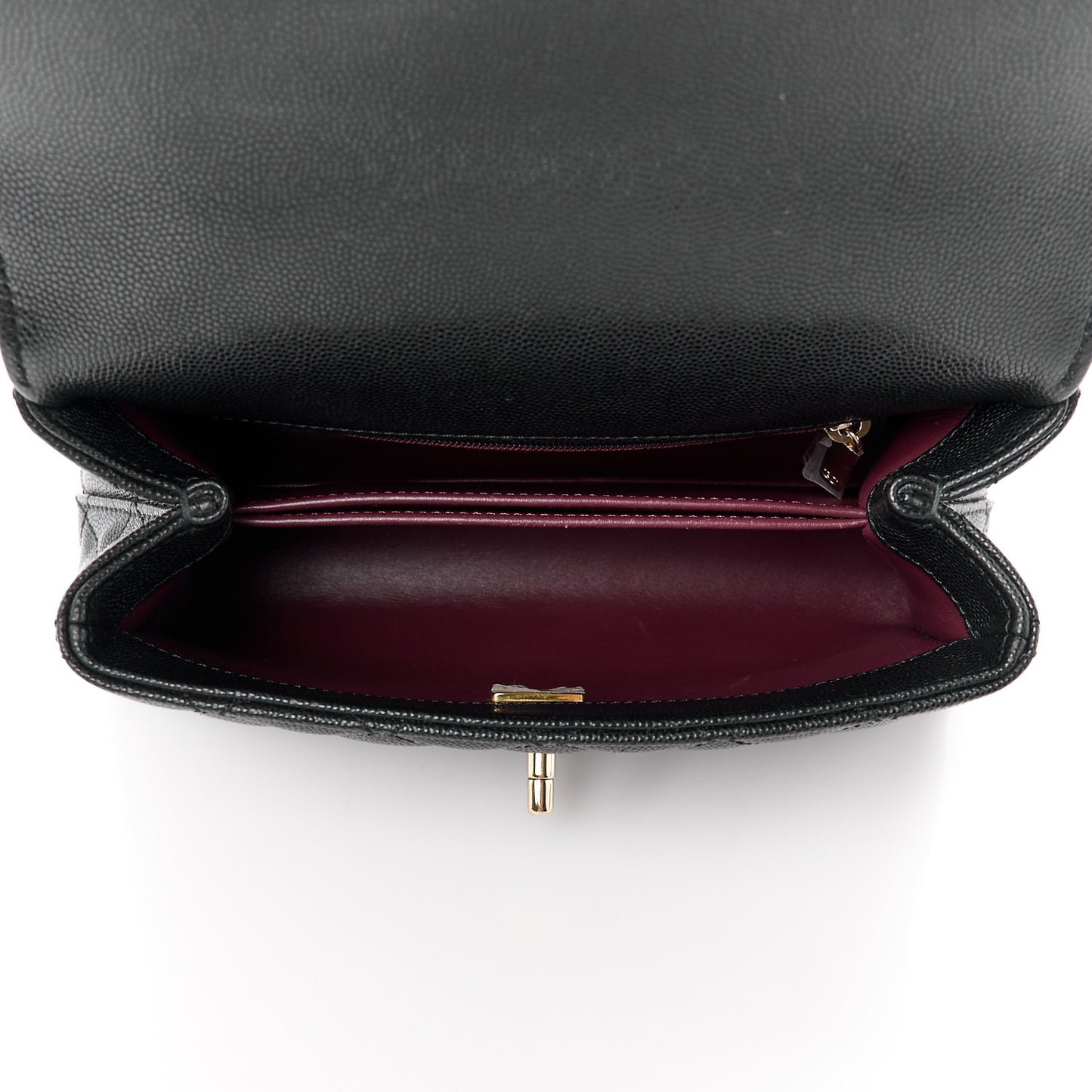 Caviar Quilted Mini Coco Handle Flap Black