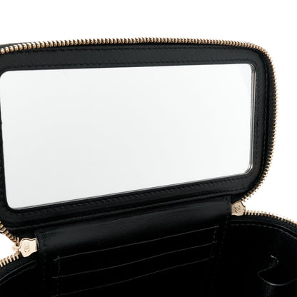 Chanel Lambskin Quilted Metal Small Top Handle Vanity Case With Chain Black 12 of 13