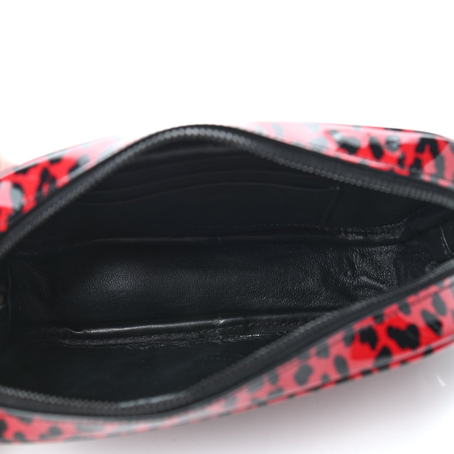 Patent Calfskin Leopard Print Monogram Mini Lou Camera Bag Red