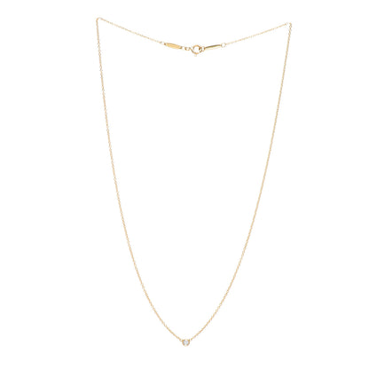 Tiffany 18K Yellow Gold Diamond .05ct Elsa Peretti Diamonds by the Yard Pendant Necklace 3 of 4