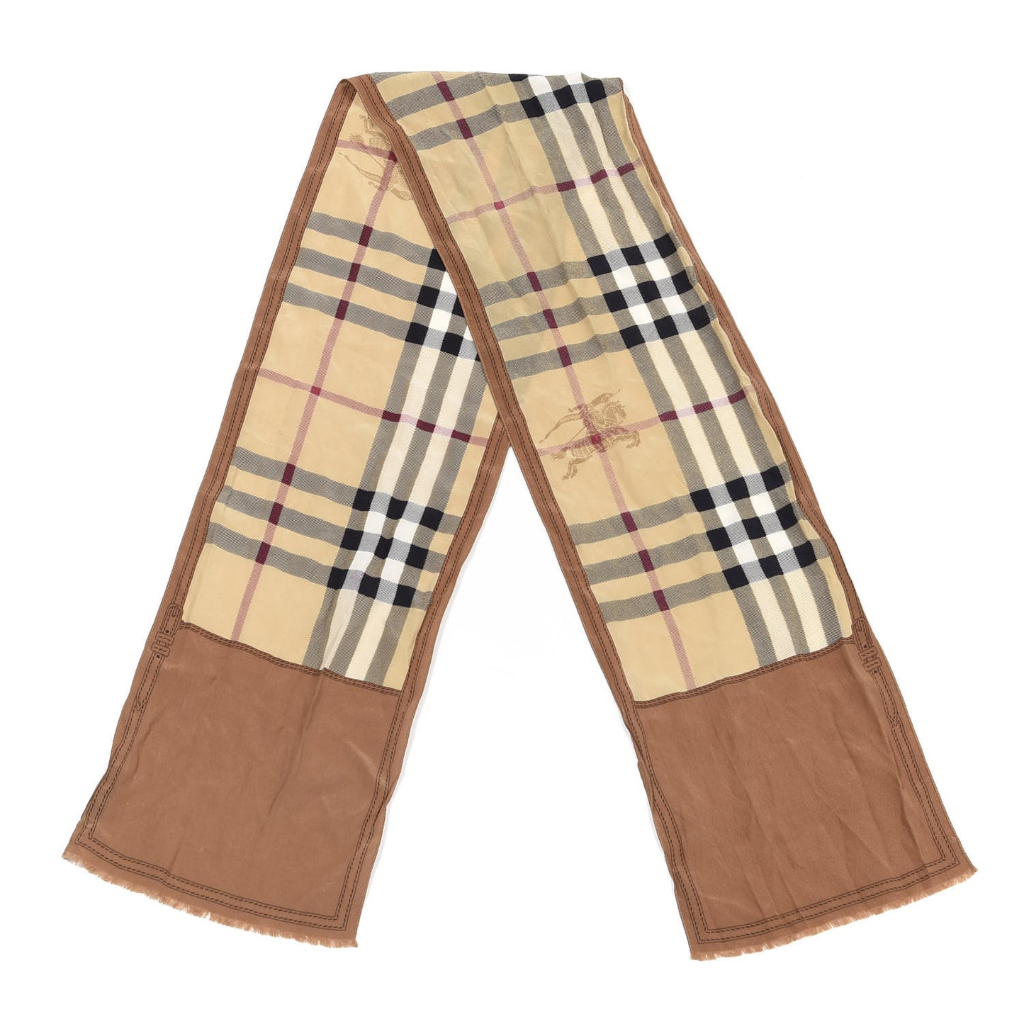 Modal Cashmere Haymarket Check Scarf Bronze