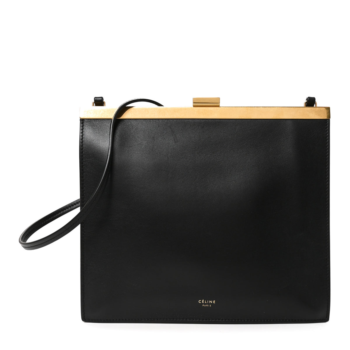 Smooth Calfskin Mini Clasp Bag Black
