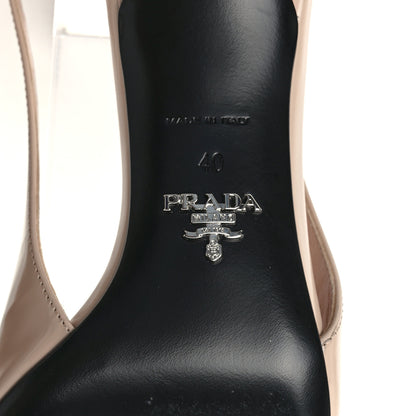 Prada Spazzolato Pointed Toe Strap Slingback Pumps 40 Cipria 6 of 8