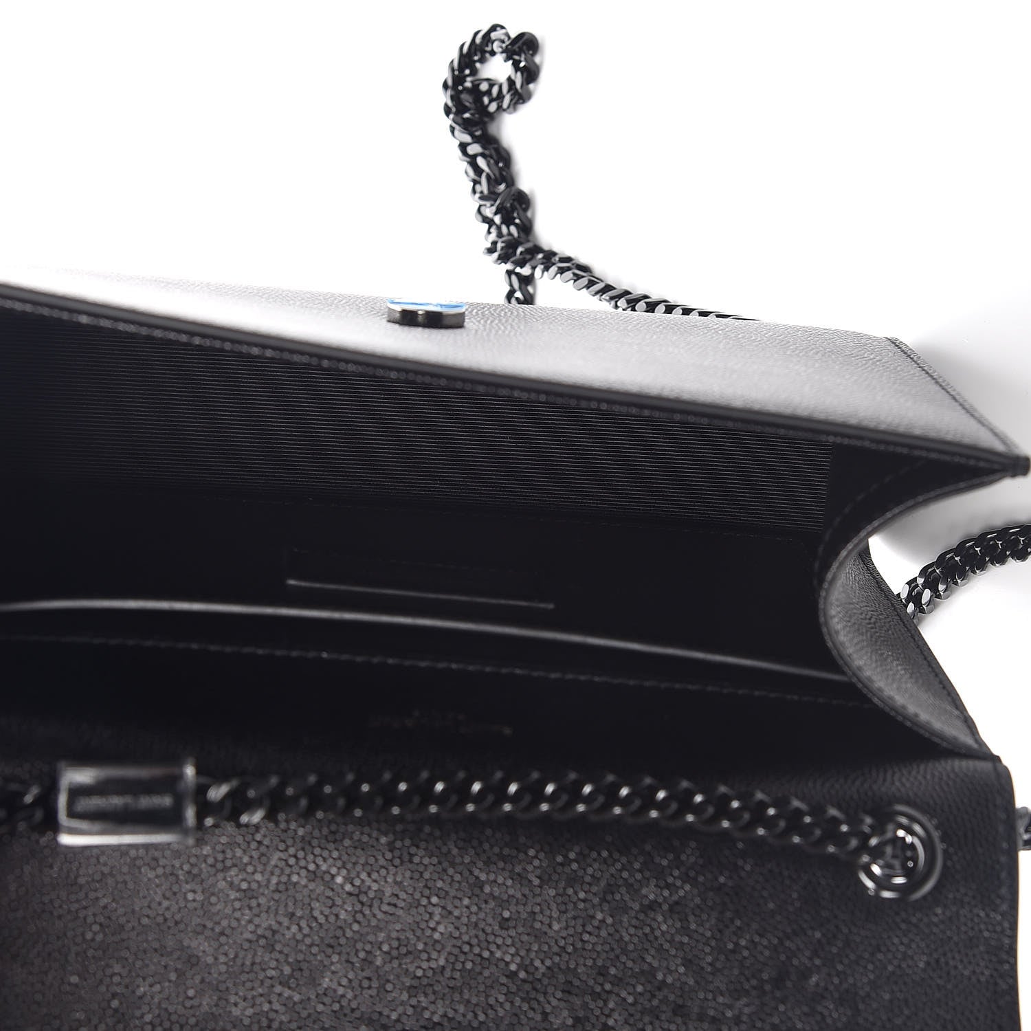Saint Laurent Grain De Poudre Small Monogram Kate Satchel Black 5 of 9
