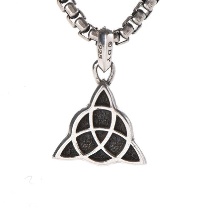 David Yurman Sterling Silver Celtic Knot Amulete Pendant Necklace 7 of 7
