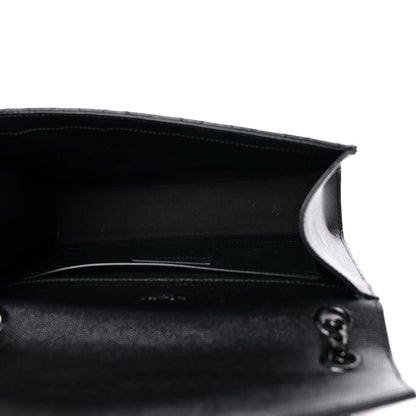 Saint Laurent Grain De Poudre Textured Mixed Matelasse Triquilt Medium Monogram Satchel Black 5 of 13
